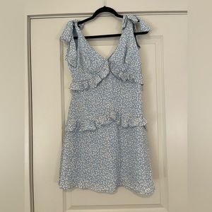 Blue floral “Dress Forum” sun dress. Size large